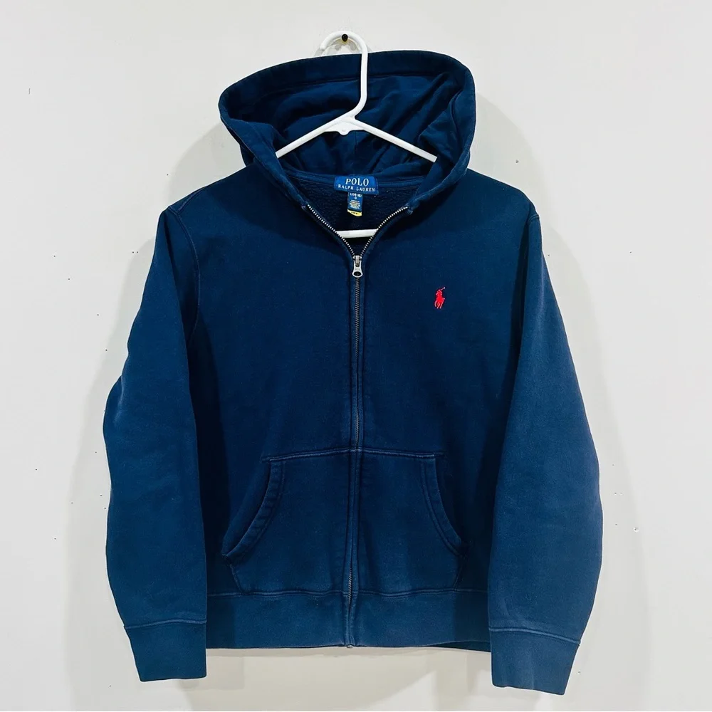 Polo Ralph Lauren‎ Little Boys Cruise Navy Fleece Zip Up Hoodie L(14-16)